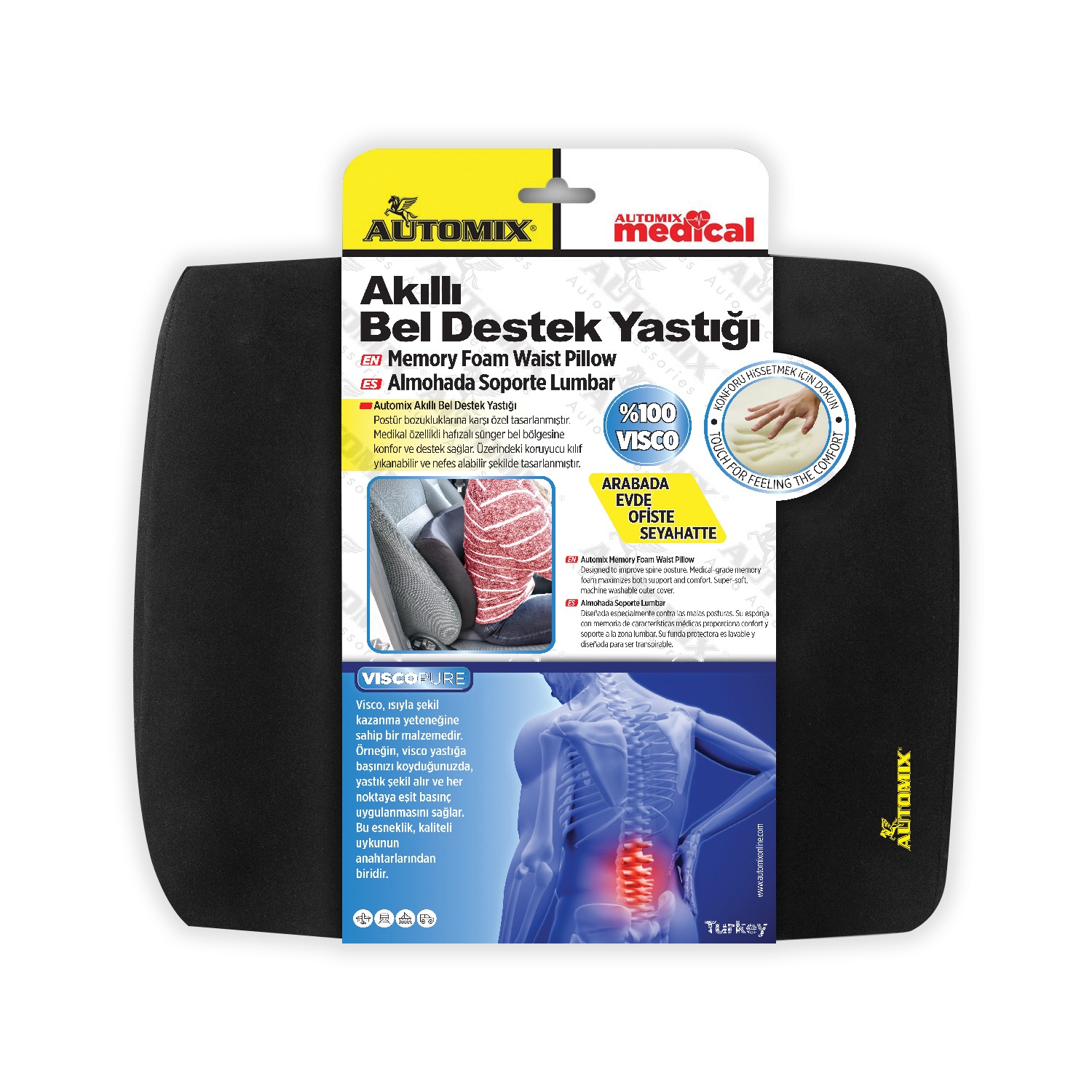 AUTOMIX VISKO AKILLI BEL DESTEK YASTIGI L BEDEN